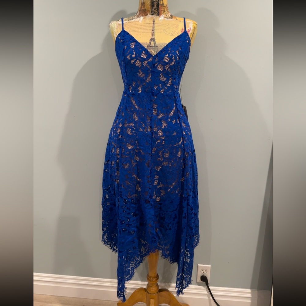 Lulu's Royal Blue Lace Midi Dress